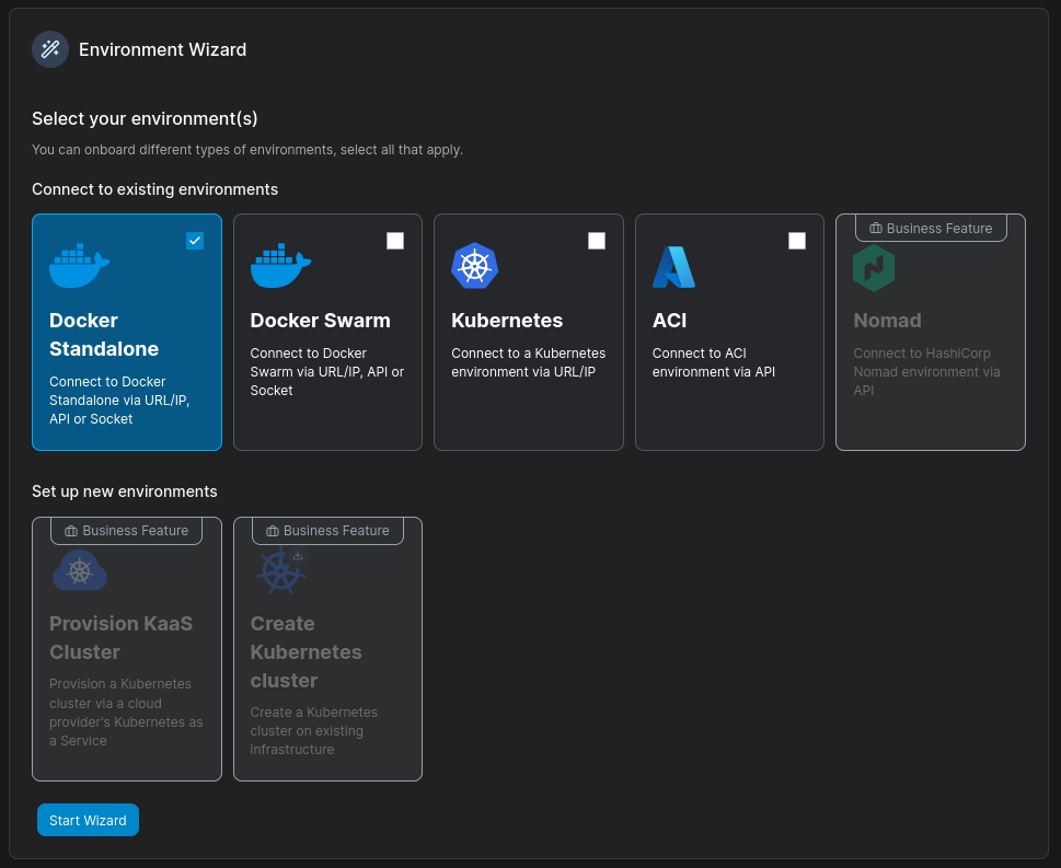 Add environment menu 2