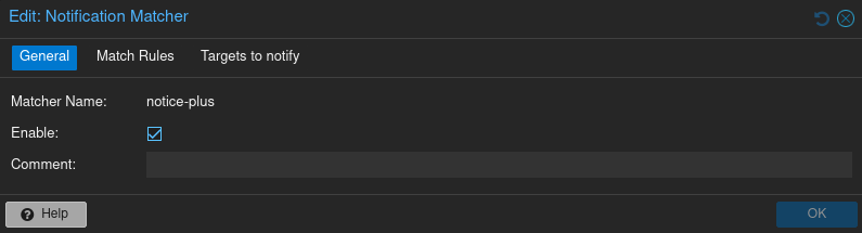 PVE Notification Matcher General