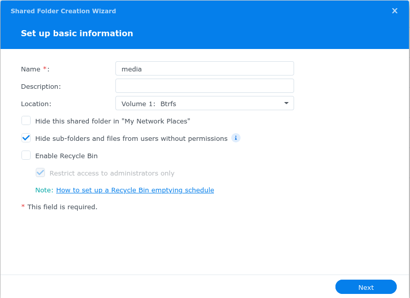 Create Share in Synology 1