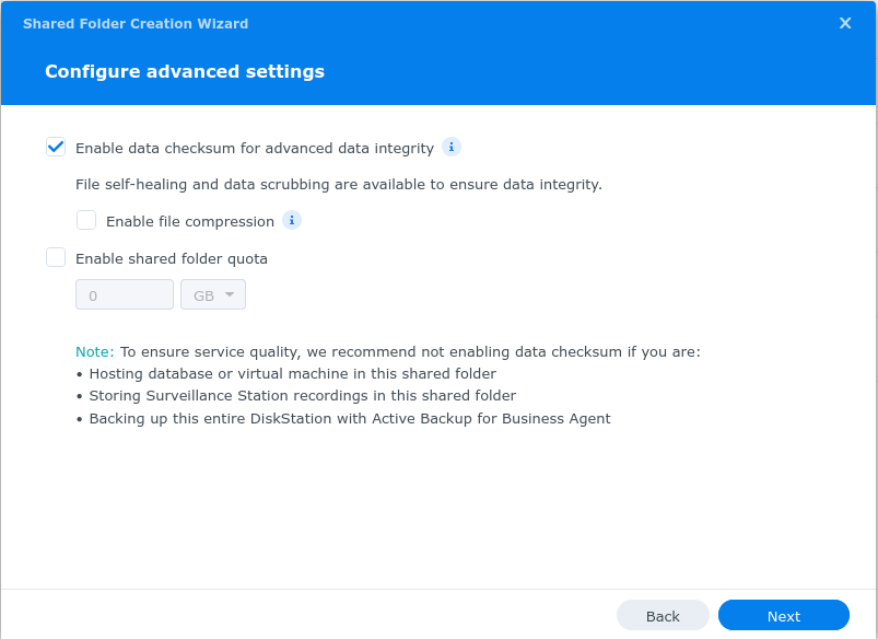 Create Share in Synology 2