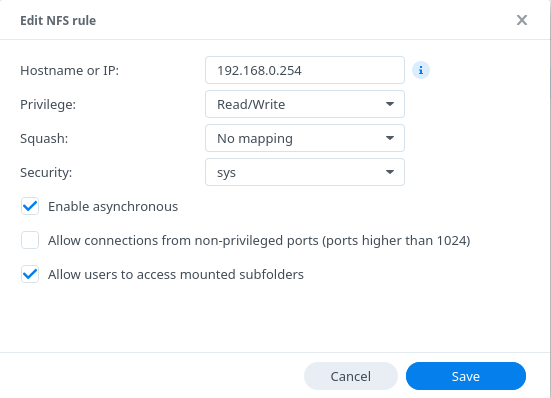 PVE Backups NFS Share